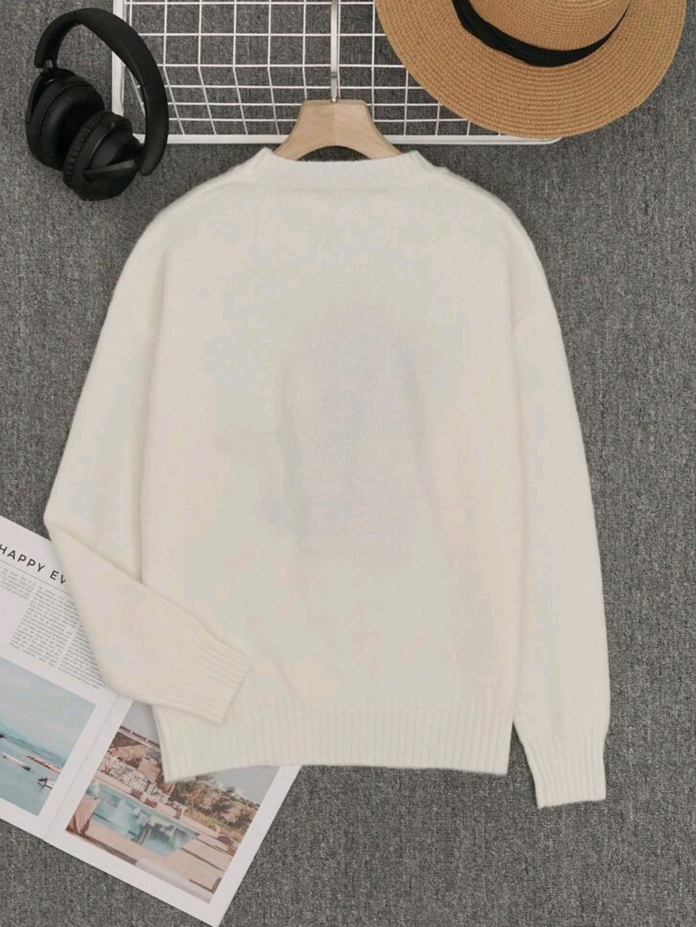 Cream Sweater with Brown Puppy Motif - Picture 5 of 5